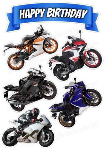 Motorbike bike cake - motorbike, topper
