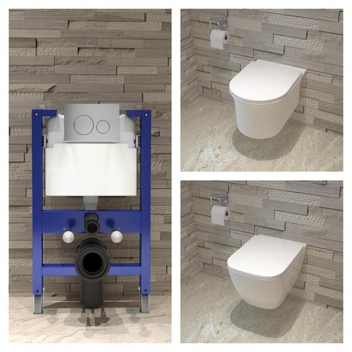 Aica rimless wall hung toilet - aica,