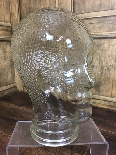 Vintage glass mannequin head - mannequin,