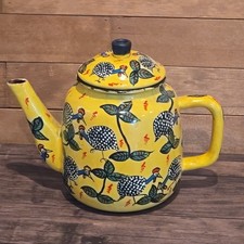 Hand Painted Metal Teapot