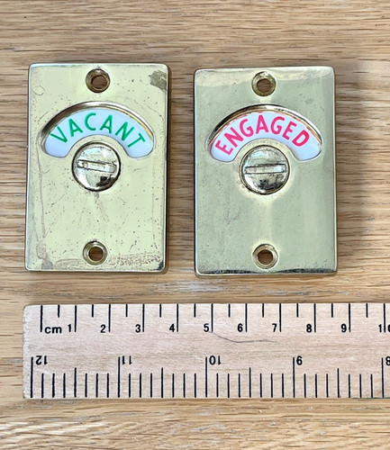 Vintage brass vacant engaged - 2,