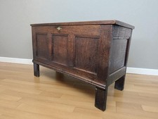 An Antique Early 18th Century George I Oak Coffer Blanket Box Chest ~Delivery Av