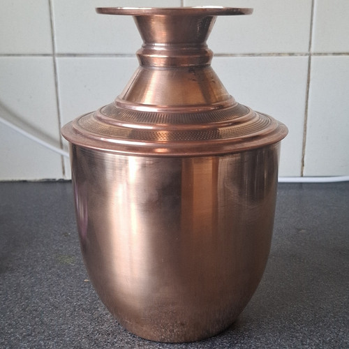 Copper metal vase pot - pot, vessel