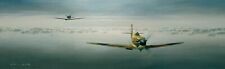 Dawn Sortie by Gerald Coulson aviation art signed by WWII RAF Spitfire Pilots