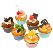 6pcs Simulation Cakes Faux Cupcake Cake Models Artificial Cakes