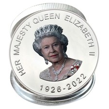 England Queen Elizabeth II 1926–2022 Coin Commemorative Silver Plated Medal