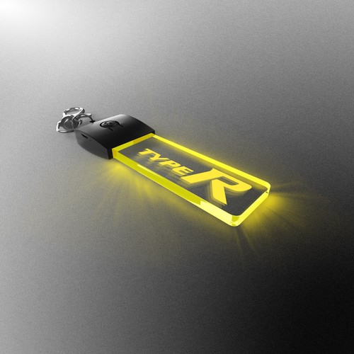 Honda type led light keyring - honda,