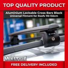FOR MERCEDES VITO VAN 96>14 BLACK ALUMINIUM UNIVERSAL ADJUSTABLE ROOF CROSS BARS