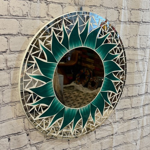 Green sun flame mosaic - sun,