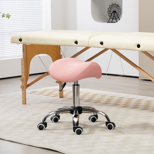 Homcom leather saddle stool - leather,