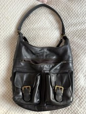 Black Leather Fat Face Amelia