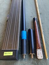 B&W Billiards Hand Spliced 3/4 Snooker Pool Cue Aluminium Case Extensions