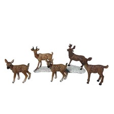 Deer Reindeer Toy Figures x5 Schleich Mojo Christmas Diorama Model Village