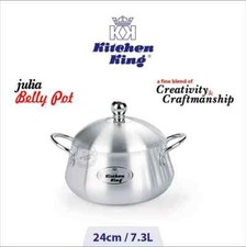 Kitchen King Cookware Julia Belly Pot Set With Lid Professional Stew Catering