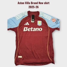 Brand New........Villa Men’s Home Football Shirt 2025-26  Aadidas Adult MEDIUM