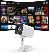 PURSHE [Android TV OS & Telescopic Stand] Smart Projector with WiFi6 Bluetooth