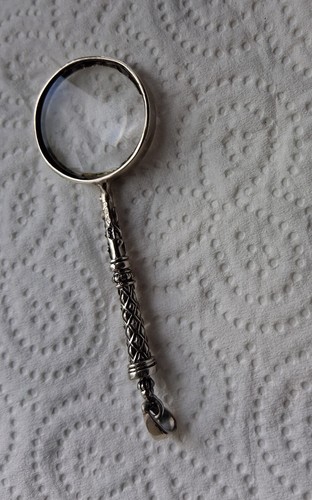 Solid silver desk - silver, magnifying