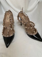 Valentino Garavani Rockstud Patent Leather Shoes Heels Sandals. Size EU37.5 , 