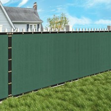 Green Privacy Screen Fence Shade Cover w/ Brass Grommets Patio 50 x 6' Durable 
