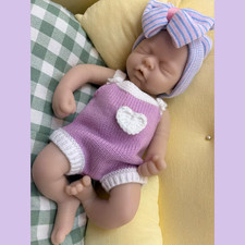 2 Styles 33cm Solid Silicone Baby Girl Doll – Open Mouth, Soft, Washable, Lifeli