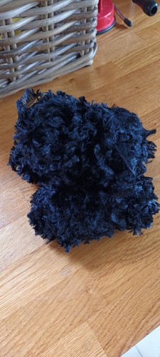 Black eyelash wool yarn - black, wool,