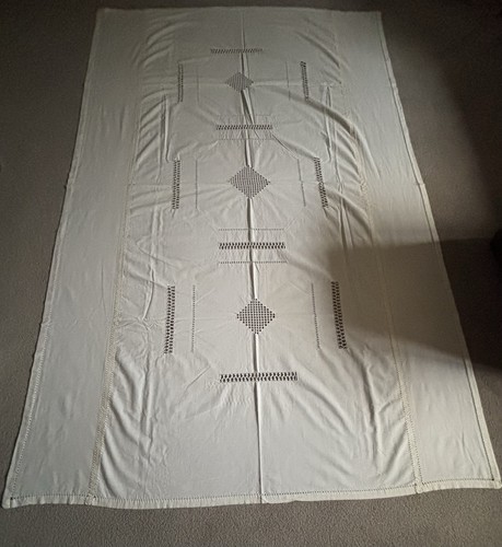 Vintage tablecloth cream - vintage,