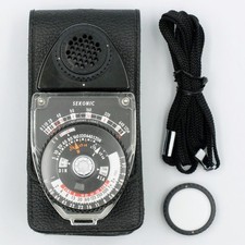 SEKONIC Vintage Studio Deluxe Model L-398 Light Exposure Meter in Case, UNTESTED