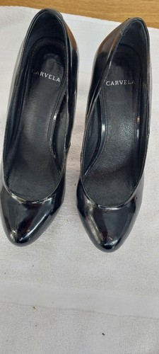 Carvela black patent stilletto - black,