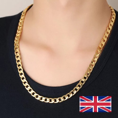 5mm gold womens mens curb - 7.5mm,