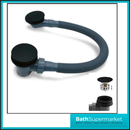 Black concealed bath overflow - bath,