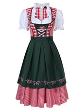 Women's German Bavarian Traditional Dirndl Dress Oktoberfest Beer Maid Costume