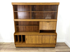 DISPLAY CABINET Retro Sideboard Glass Sliding Door Cocktail Wall FREE DELIVERY