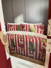 Tk Maxx Chelsea Peers Teddy Bear Striped Red White Christmas Bedding King 
