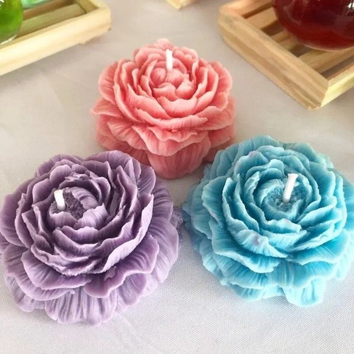 Large peony silicone candle - silicone,
