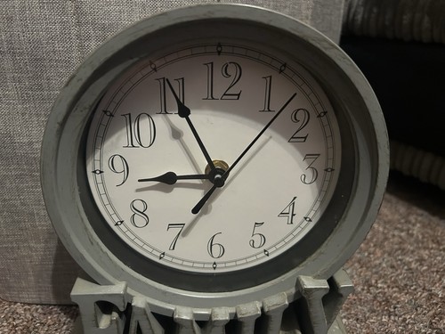 Grey round analogue table - table, &