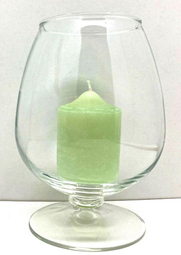 Vintage clear glass goblet - clear,