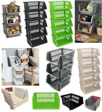 KITCHEN STORAGE STACKING STACKABLE BASKET FRUIT VEGETABLE RACK 1 2 3 4 5 TIER