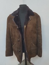 Mens Vintage Nurseys Sheepskin Brown Coat Size 42