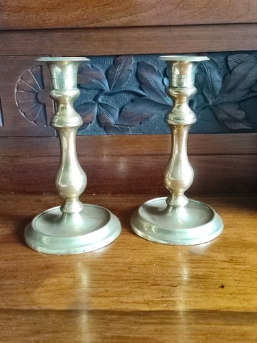 Antique pair solid - of, brass