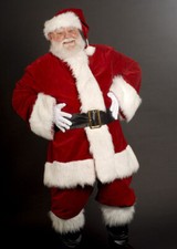 DELUXE DEEP RED VELVET SANTA SUIT PROFESSIONAL FATHER CHRISTMAS LUXURY COSTUME