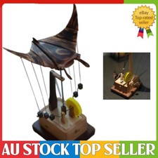 Handmade` Wooden Manta Ray Automaton - Mechanical Marine Life Kinetic Sculpture