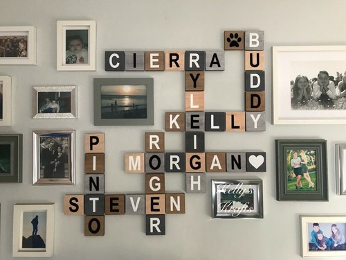 Large wooden scrabble tiles - wooden,