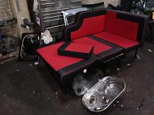 VW TRANSPORTER T5 SWB Black and Red Leather Rock and Roll Bed with Sink and Hob