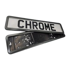 2x Carbon Fibre Hydrographic Euro Car License Number Plate Surround Holder Frame