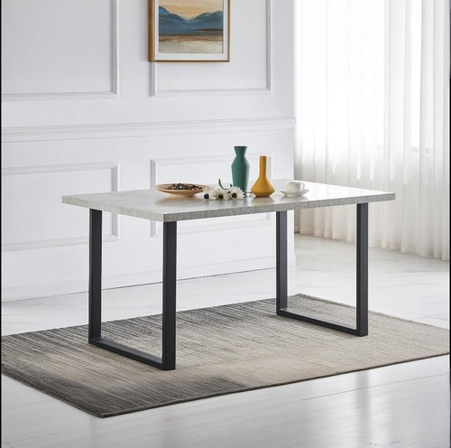 Wooden dining table set grey - wooden,