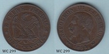 France 5 Centimes 1855W (Napoleon III) Coin
