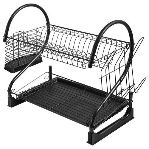 Tier dish drainer rack with - dish,