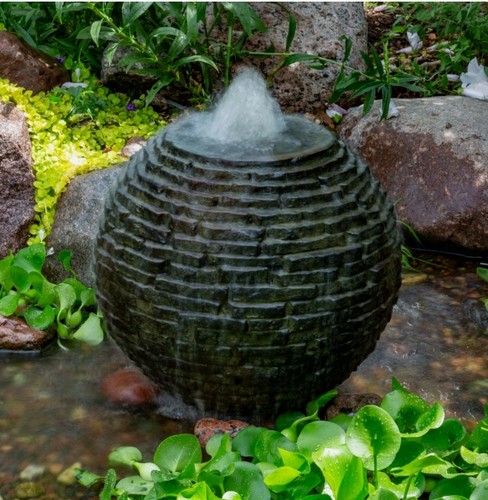 Aquascape stacked slate sphere - slate,