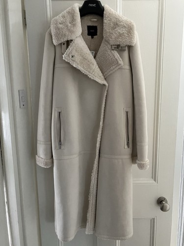 Next cream shearling long - cream,
