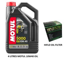 Oil and Filter Kit For Suzuki GSX 750 Inazuma 1998-2003 Motul 5000 10W40 Hiflo
